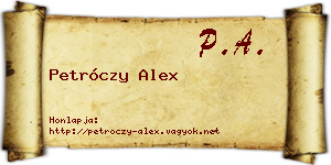 Petróczy Alex névjegykártya