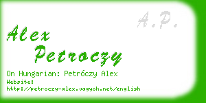 alex petroczy business card